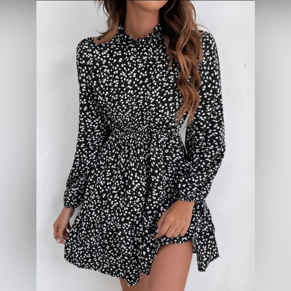 Floral black dress